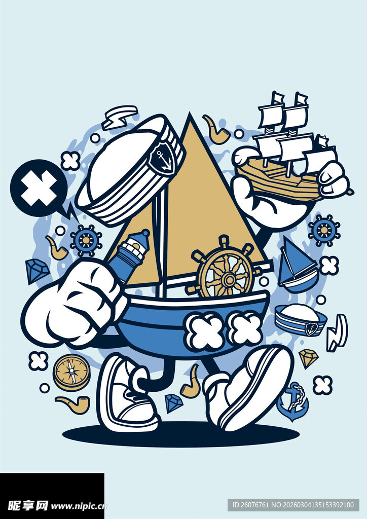 卡通风格太空探险插画