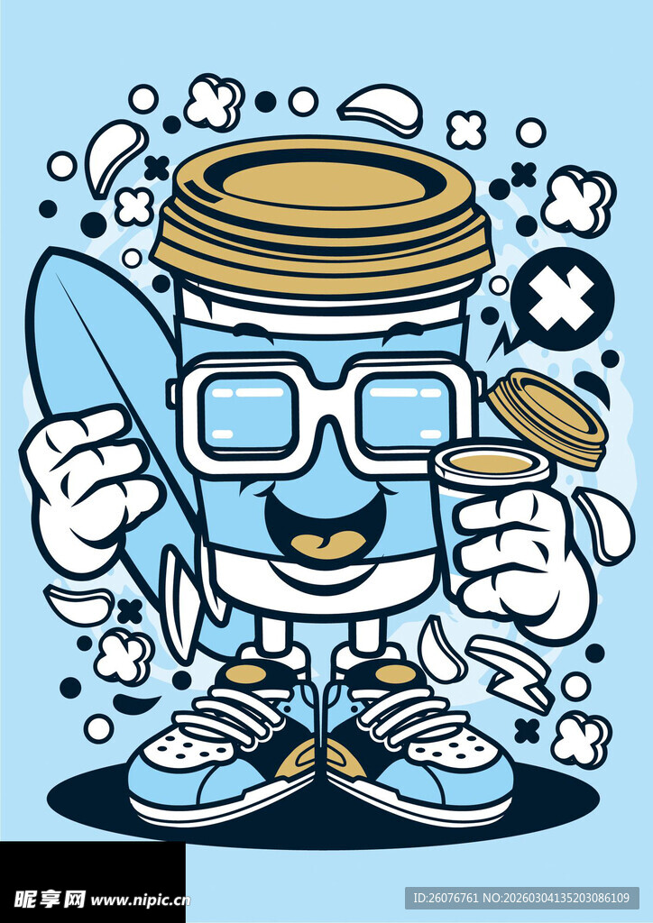 卡通果汁杯的潮流形象