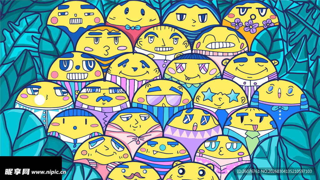 多彩卡通小鸡图案设计