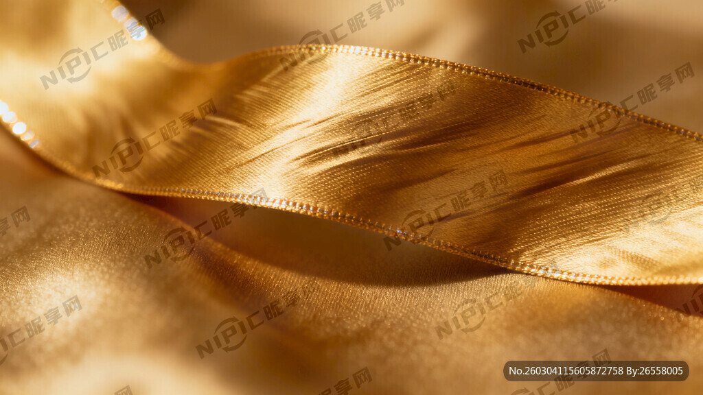 给设计一款金色丝绸带 不要背景