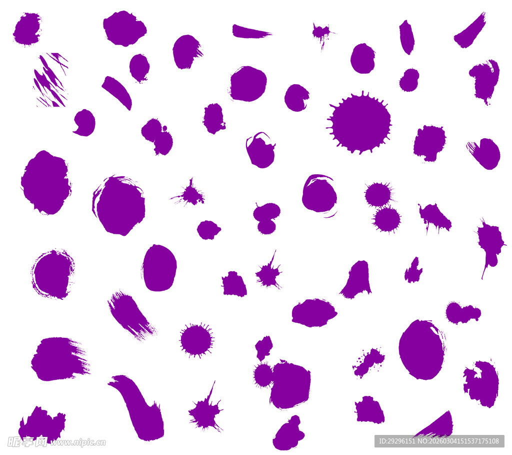 墨点笔触矢量素材