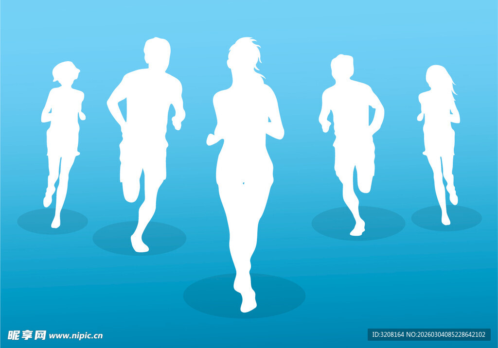 奔跑人物剪影