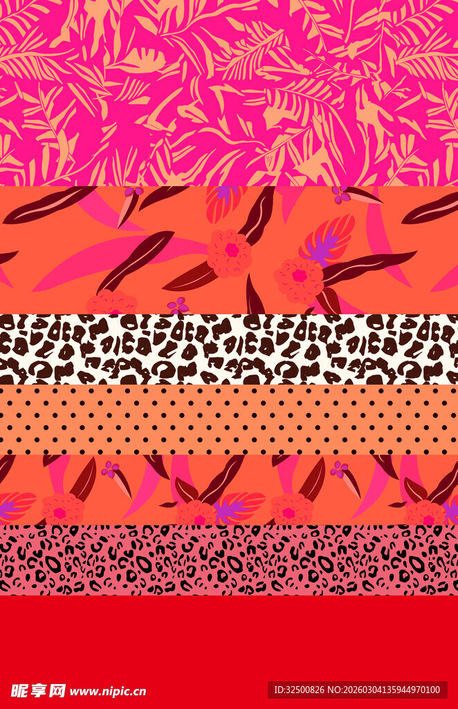 多彩动物纹拼接图案