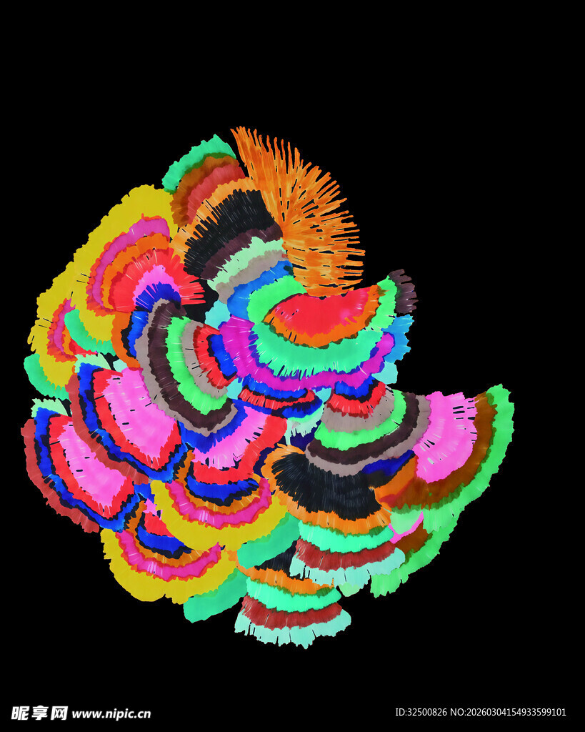 多彩扇形手工艺品