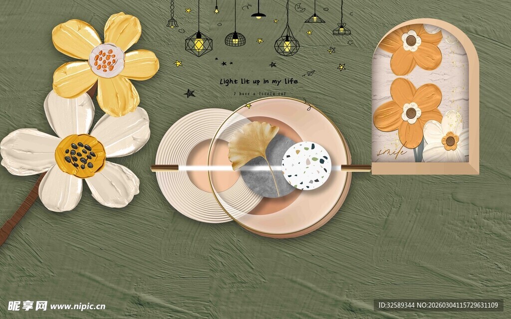 手工花朵装饰木质小物件