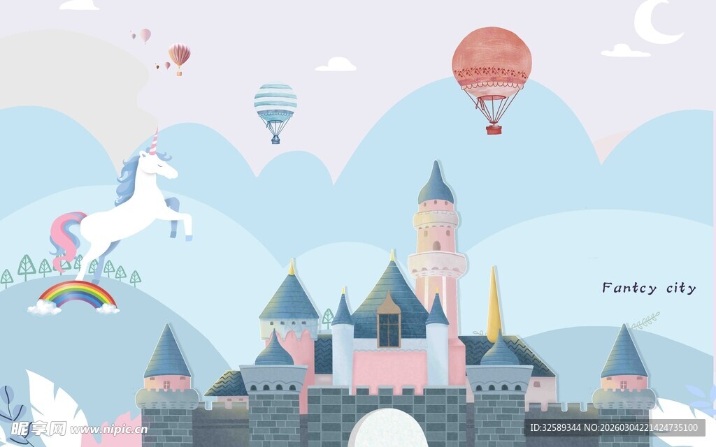 梦幻城堡与奇幻飞行元素