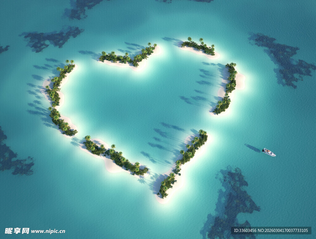 心形海岛美景