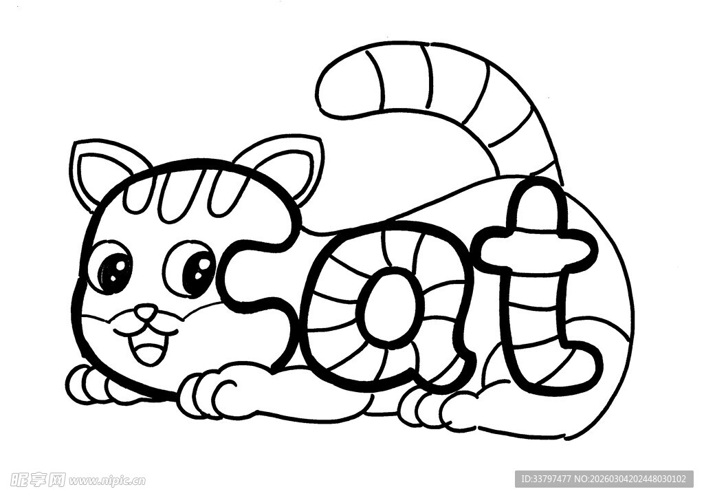 可爱猫咪卡通简笔画