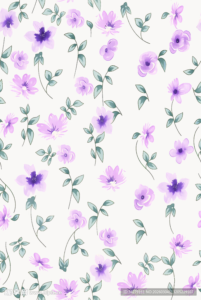 紫色小花花卉图案背景