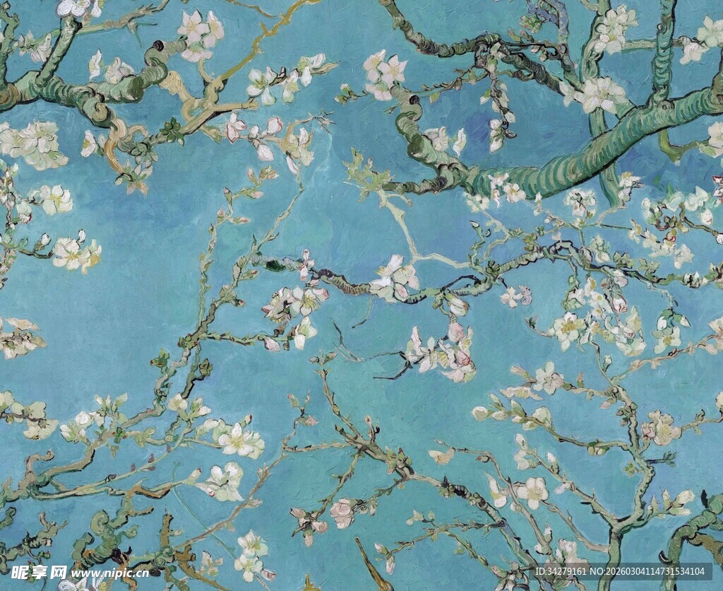 梵高笔下绽放的杏花枝头