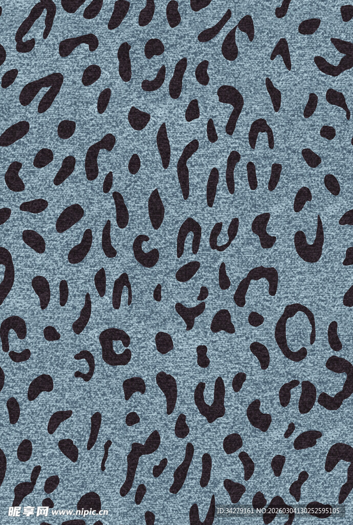 浅蓝色豹纹图案布料