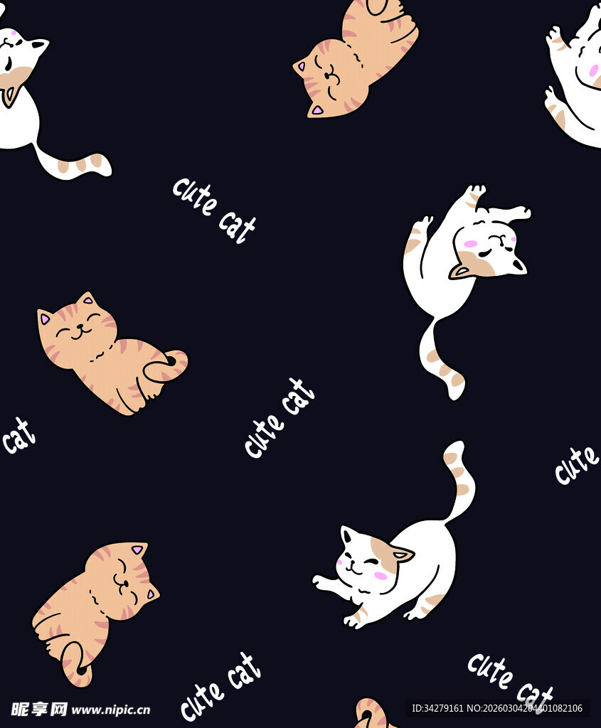 可爱猫咪图案背景设计