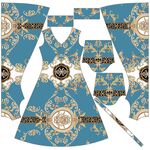 蓝底华丽花纹服饰设计图