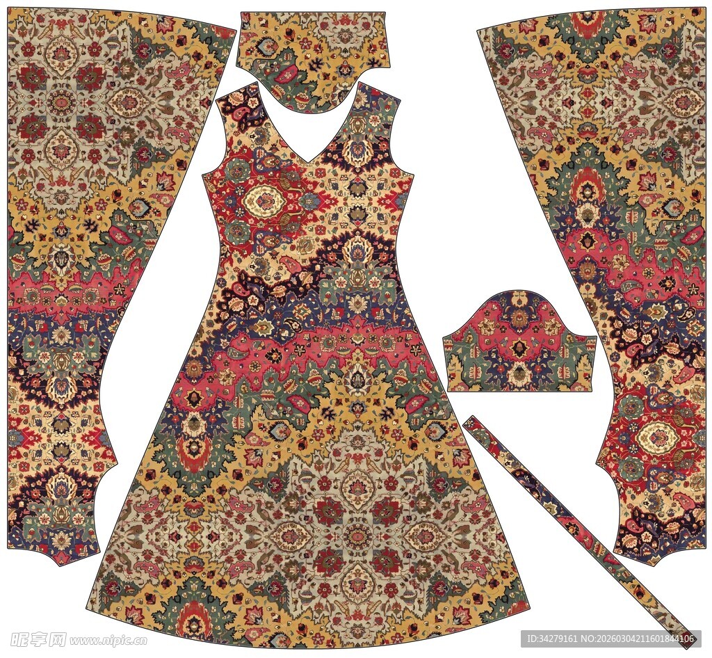 民族风印花服饰套装