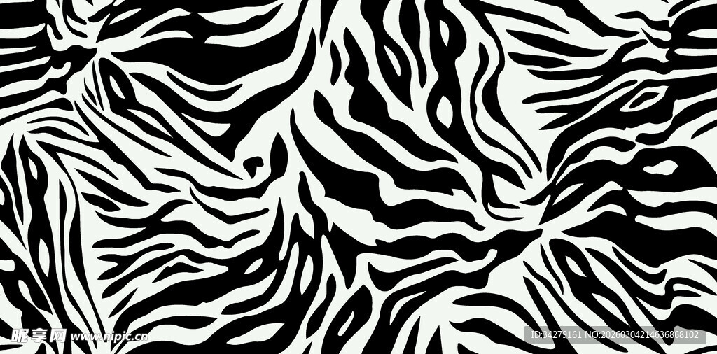 黑白斑马纹图案纹理