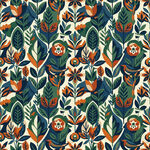 复古风几何花卉图案纹理