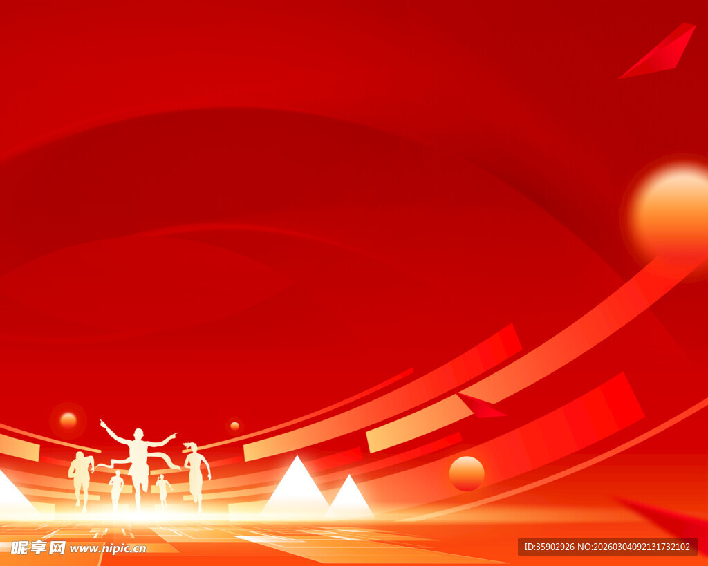 红色科技风抽象背景画面