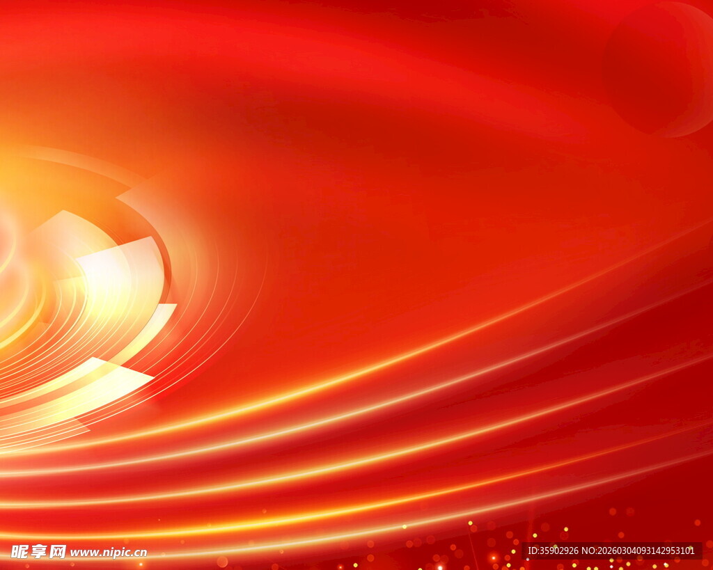 红色动感光芒抽象背景图