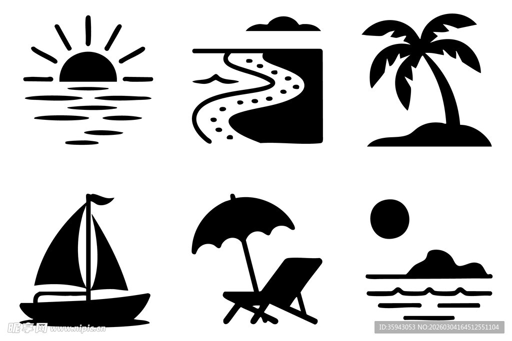 夏日海滨度假元素