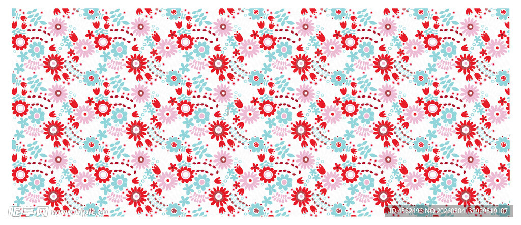 红白花卉图案背景纹理