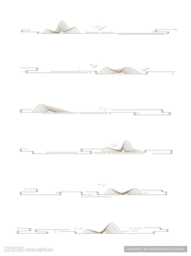 中式山水祥云花纹