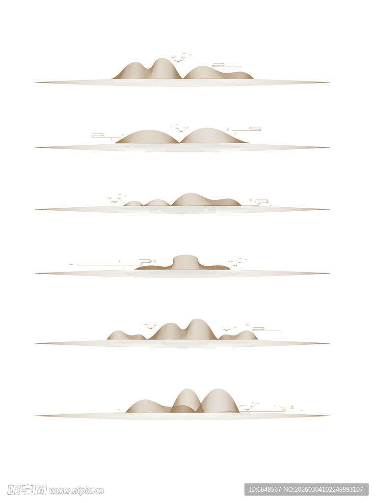 中式山水祥云花纹