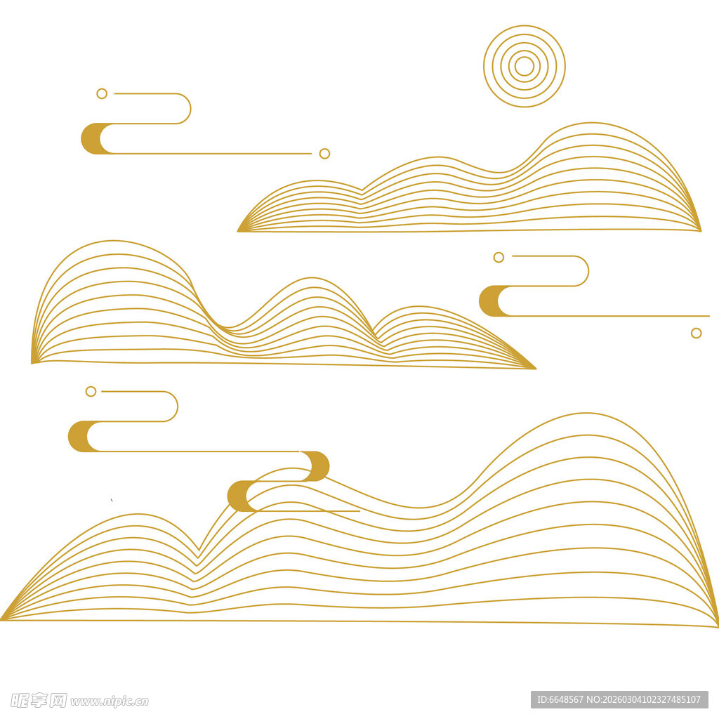 中式山水祥云花纹