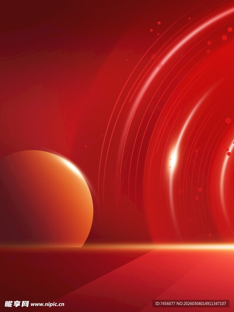 红色科幻风星球背景图