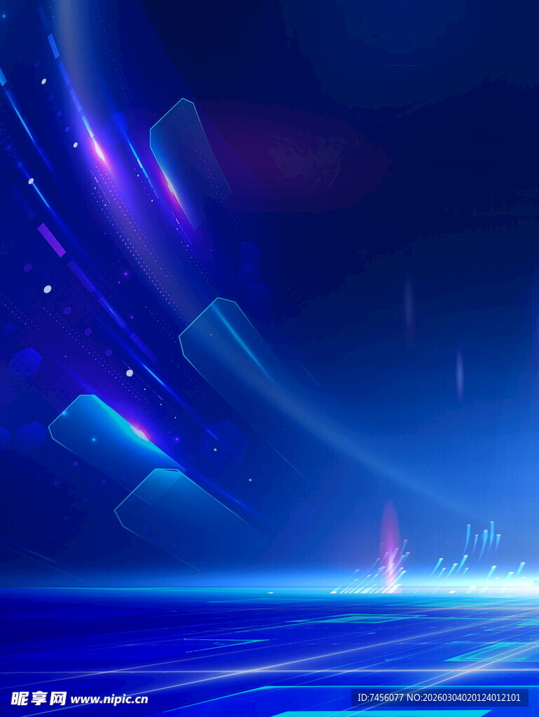 梦幻蓝色科技感背景场景