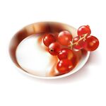 白碗中的红醋栗