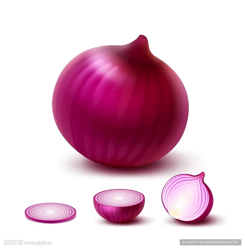 紫皮洋葱及其切片展示