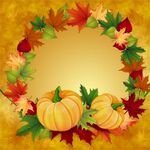 秋季南瓜枫叶花环装饰