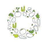 蔬菜环绕的清新图案