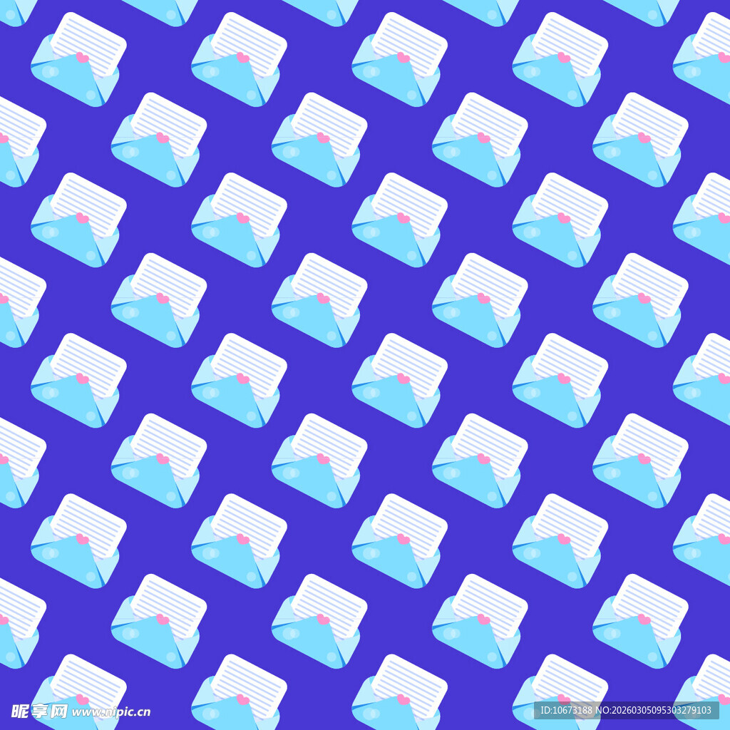 蓝色调信封图案背景纹理