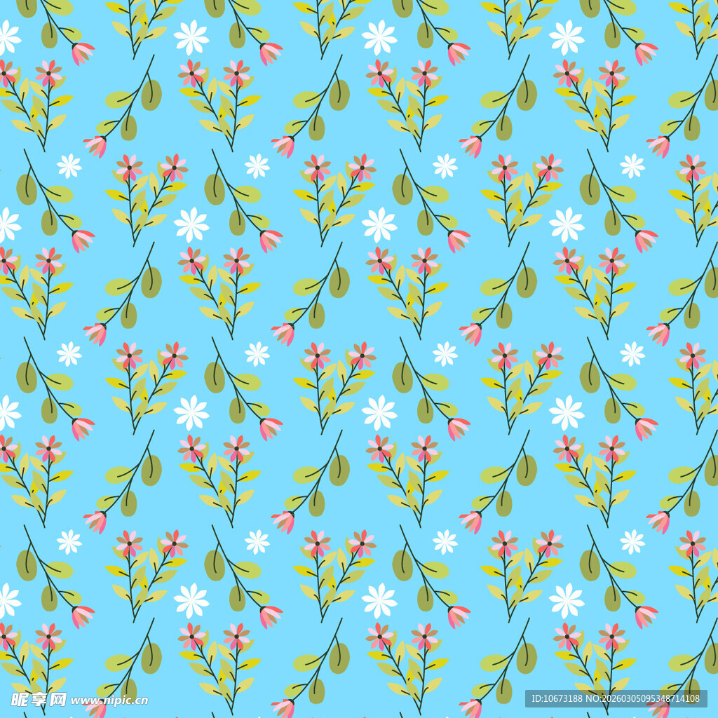 蓝色背景冬青图案纹理