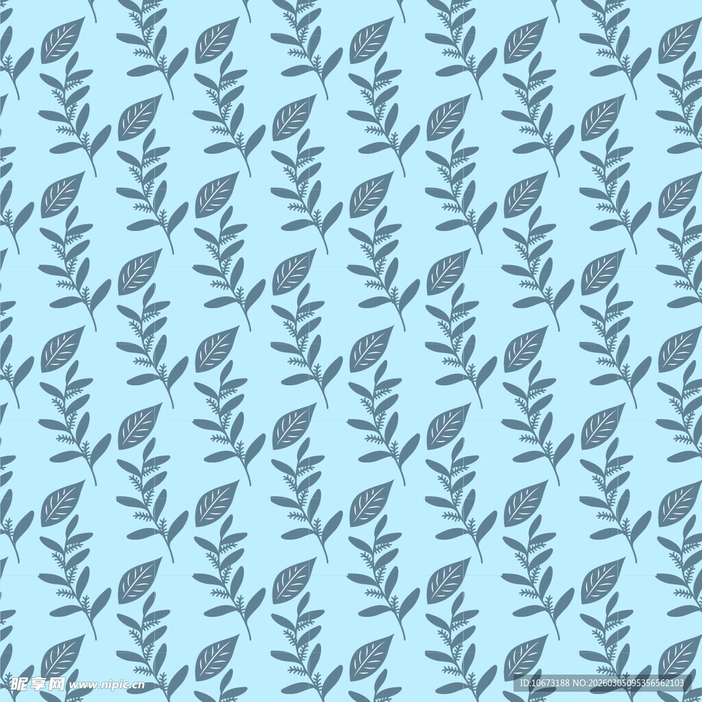 浅蓝色枝叶图案背景