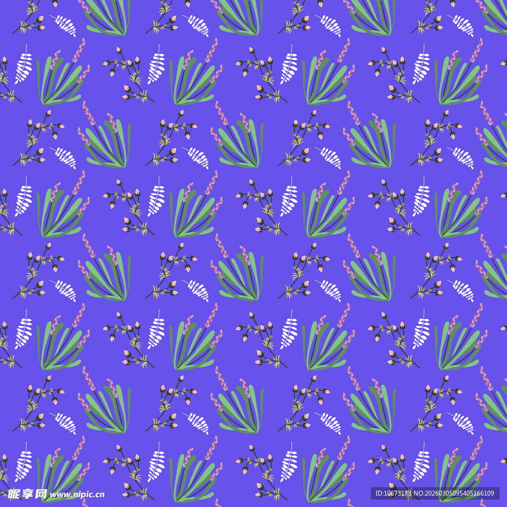 紫色花卉植物图案背景