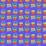 多彩复活节篮子图案背景