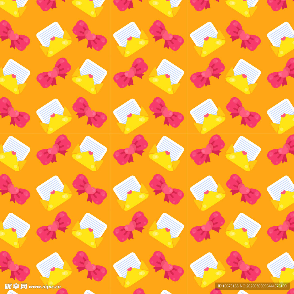 黄色背景卡通图案无缝纹理