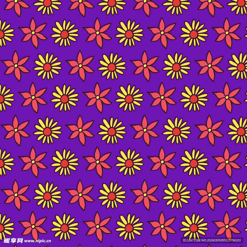 紫色底花卉图案背景