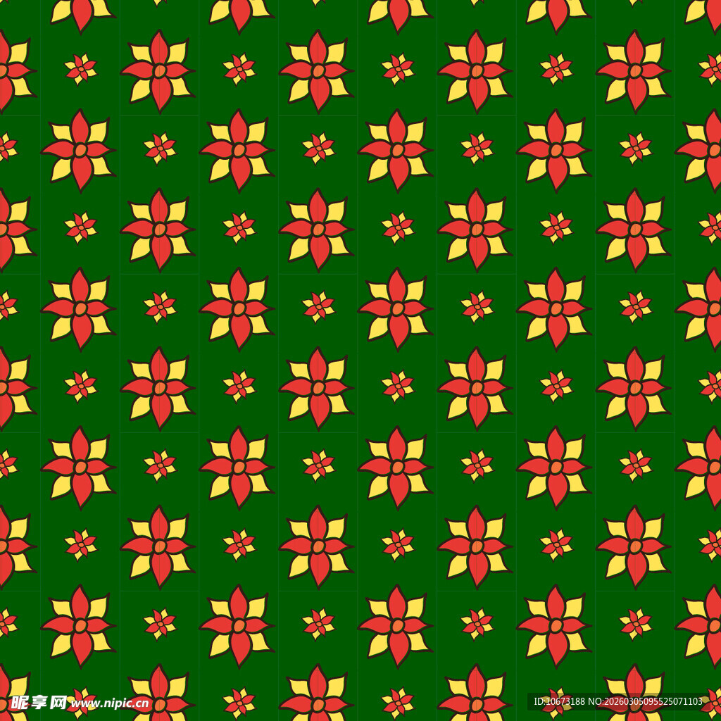 圣诞风格绿色底花纹图案