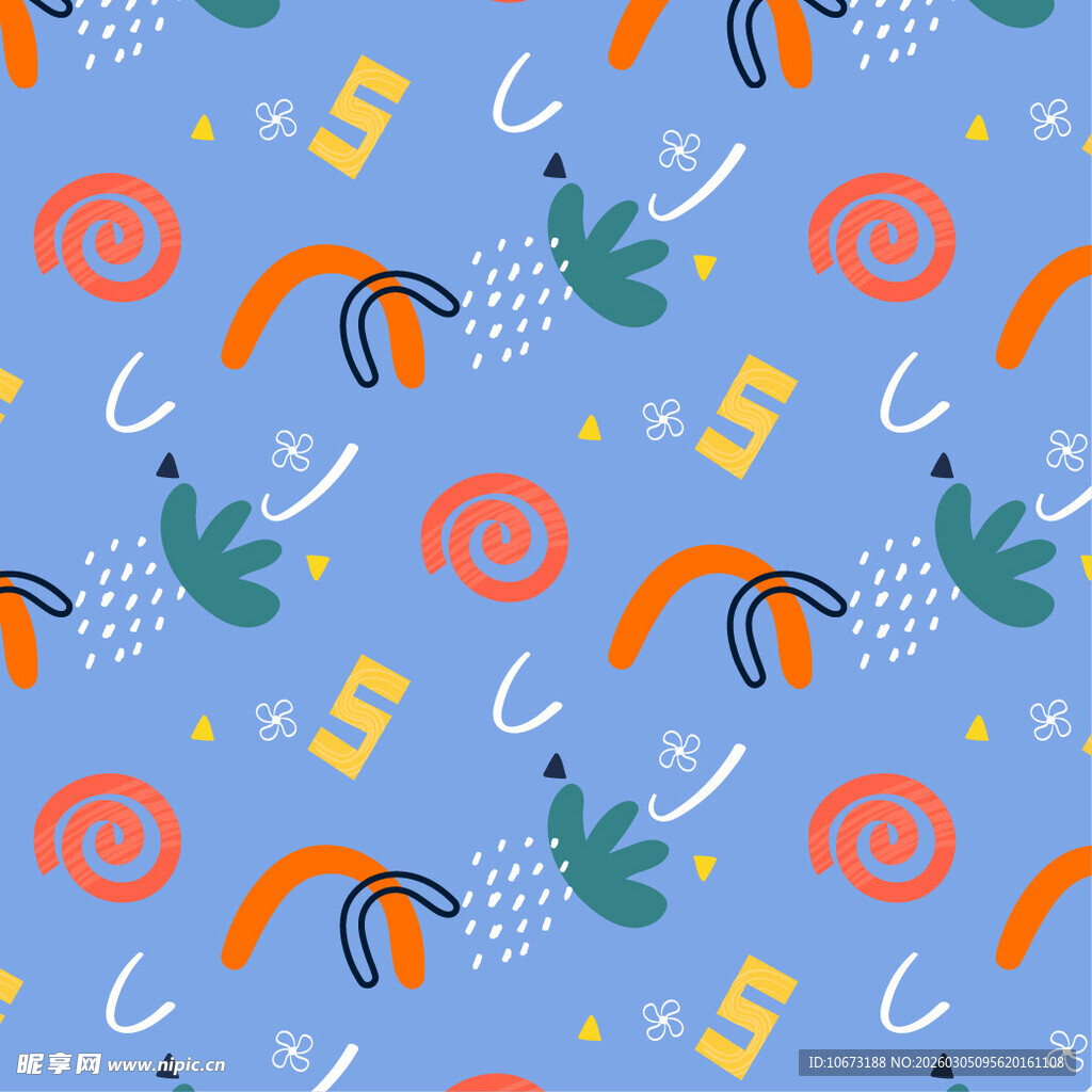 多彩梦幻卡通图案背景