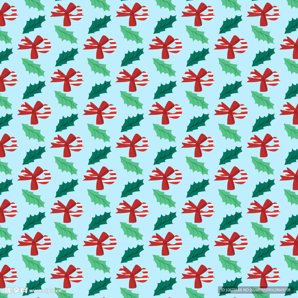 圣诞主题礼物冬青叶图案