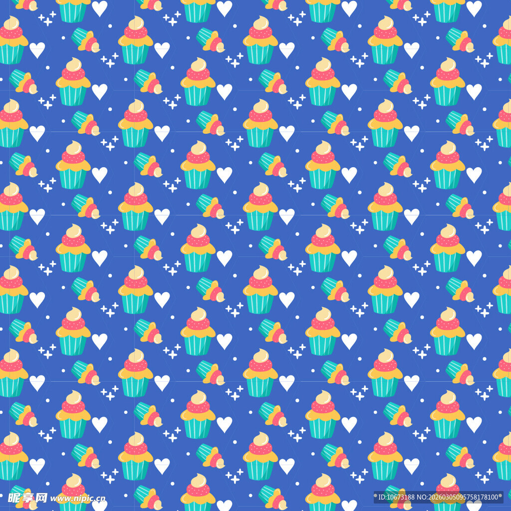 多彩卡通图案蓝色背景纹理