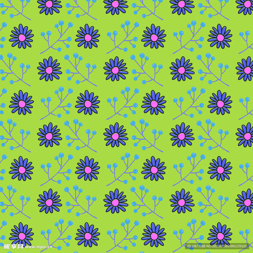 绿色花卉图案背景纹理