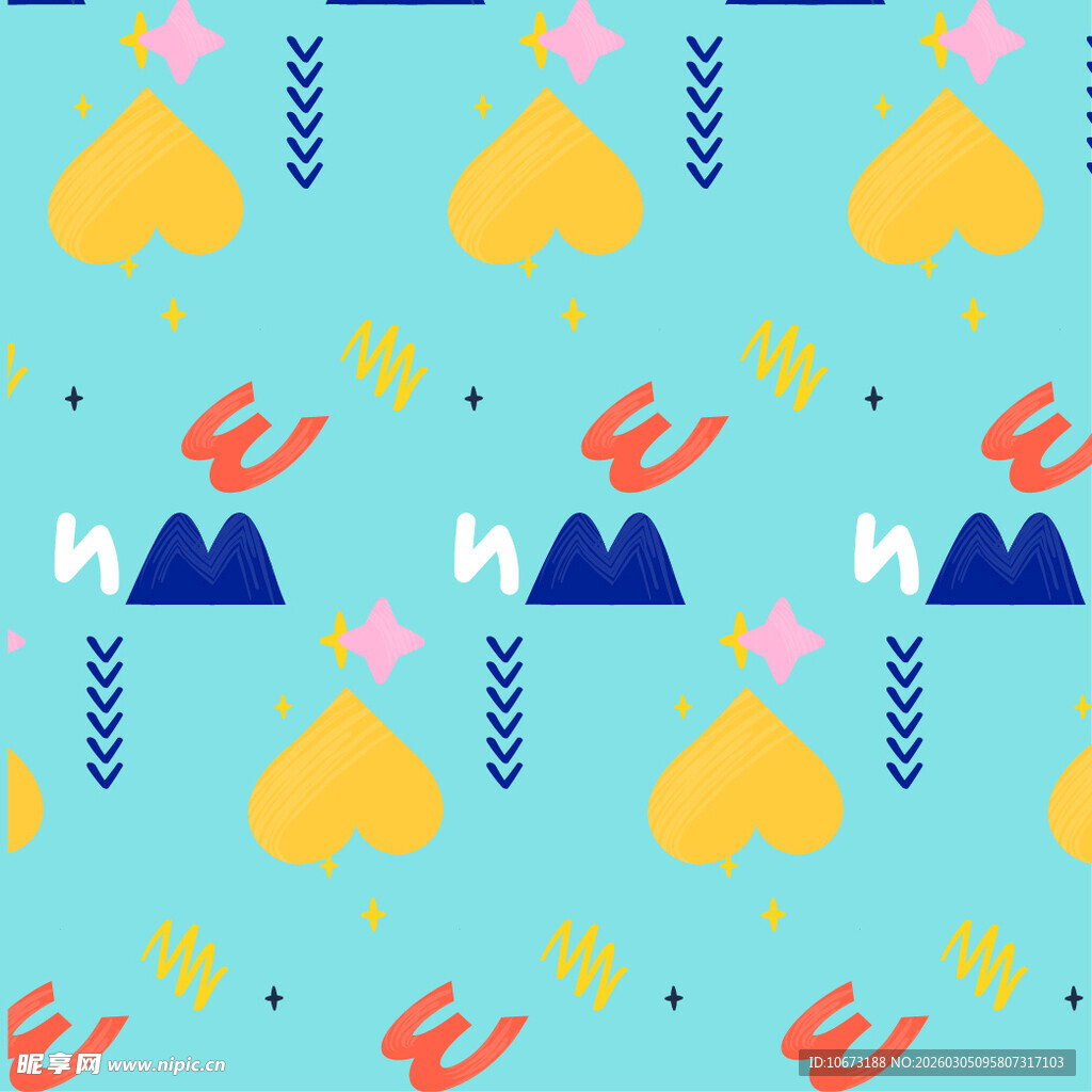 清新几何图案无缝背景