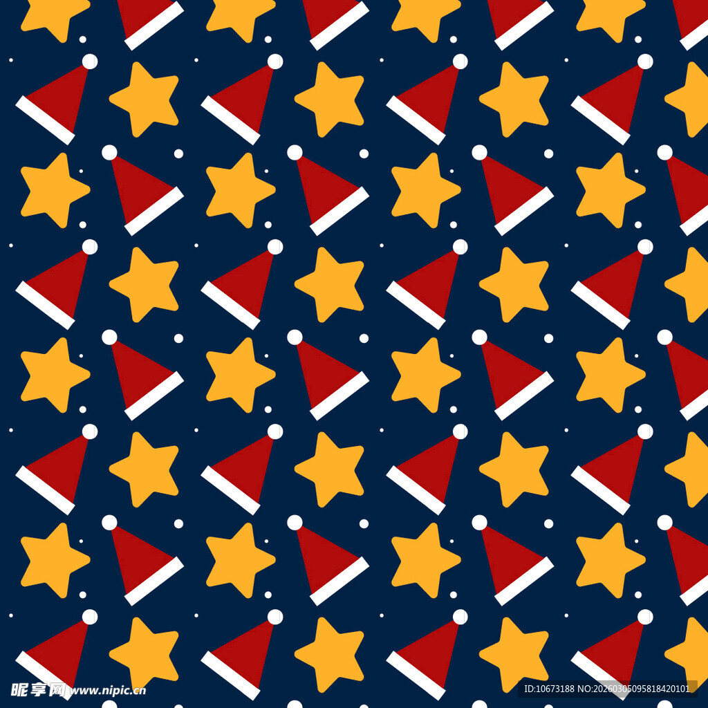 圣诞帽星星图案背景