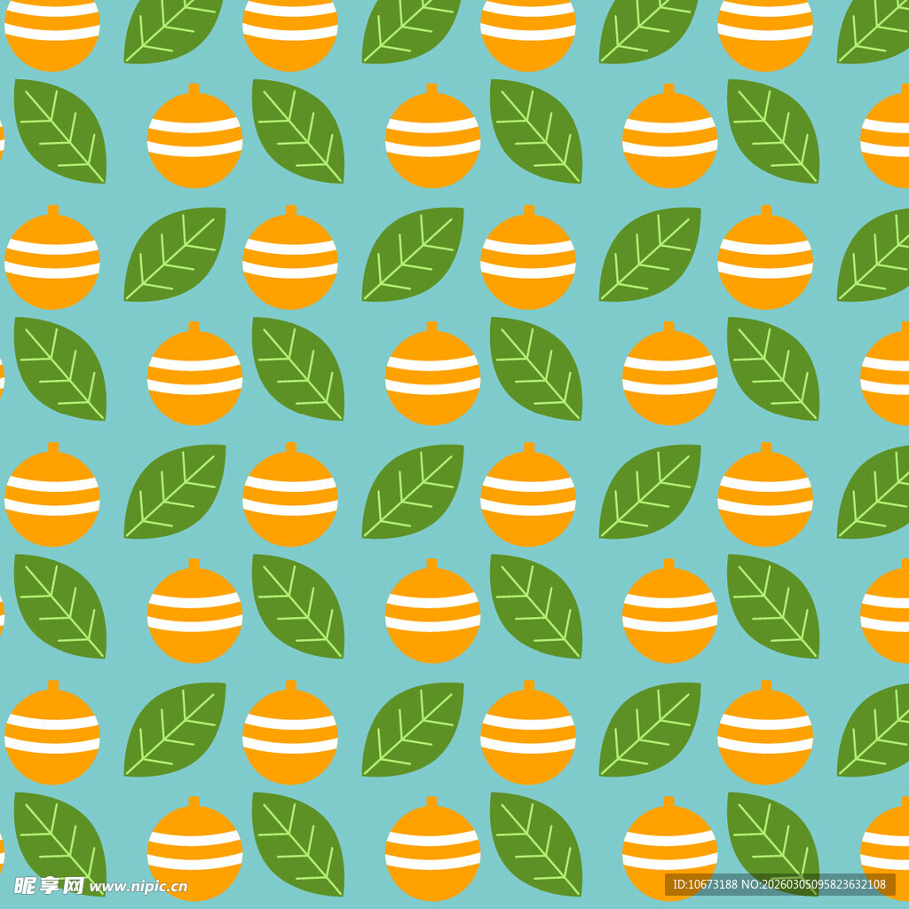 蜜蜂与绿叶的清新图案