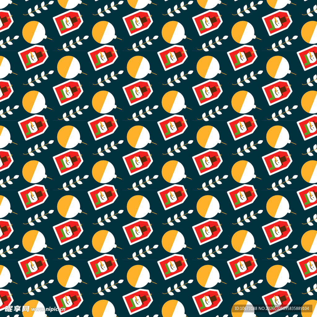 多彩食物图案无缝背景图