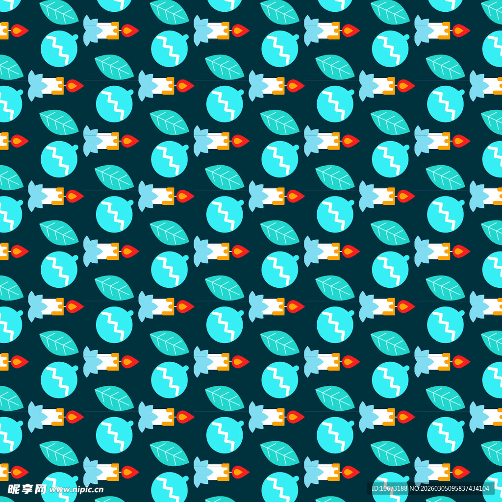 蓝绿几何图案无缝背景图